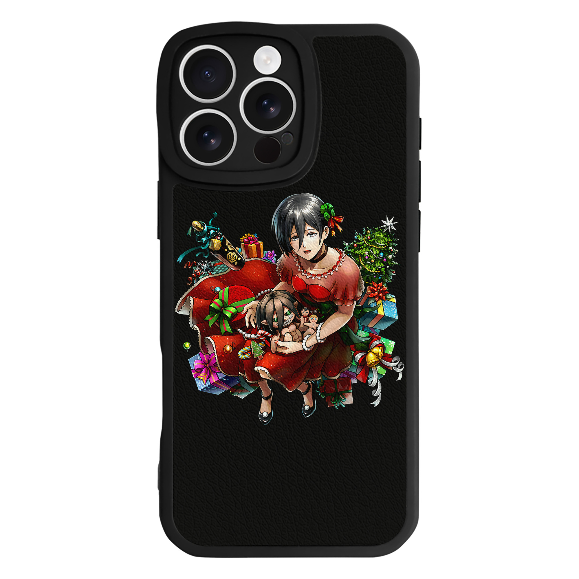 （画像用） 進撃の巨人 ミカサ·アッカーマン Attack on Titan Mikasa Ackerman 【iPhone 16シリーズ対応】シリコンスマホケース（レザー調） 材質：シリコン